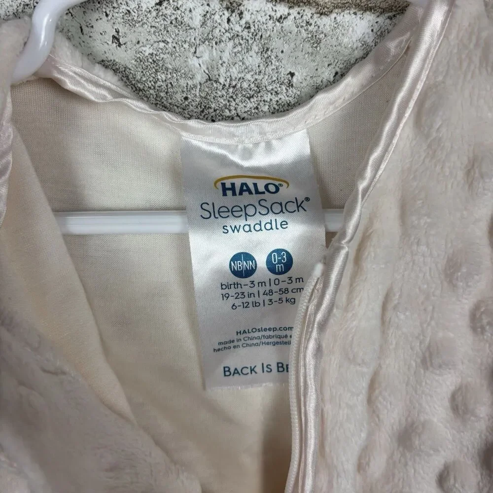 Halo Sleepsack Swaddle Plushy Dot Velboa, Pink Small Newborn 0/3 months baby